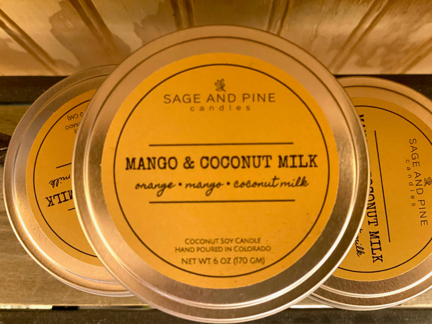 Mango Coconut Tin Candle