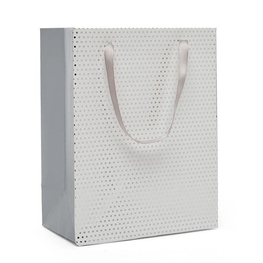White Silver Metalic 7x9 bag