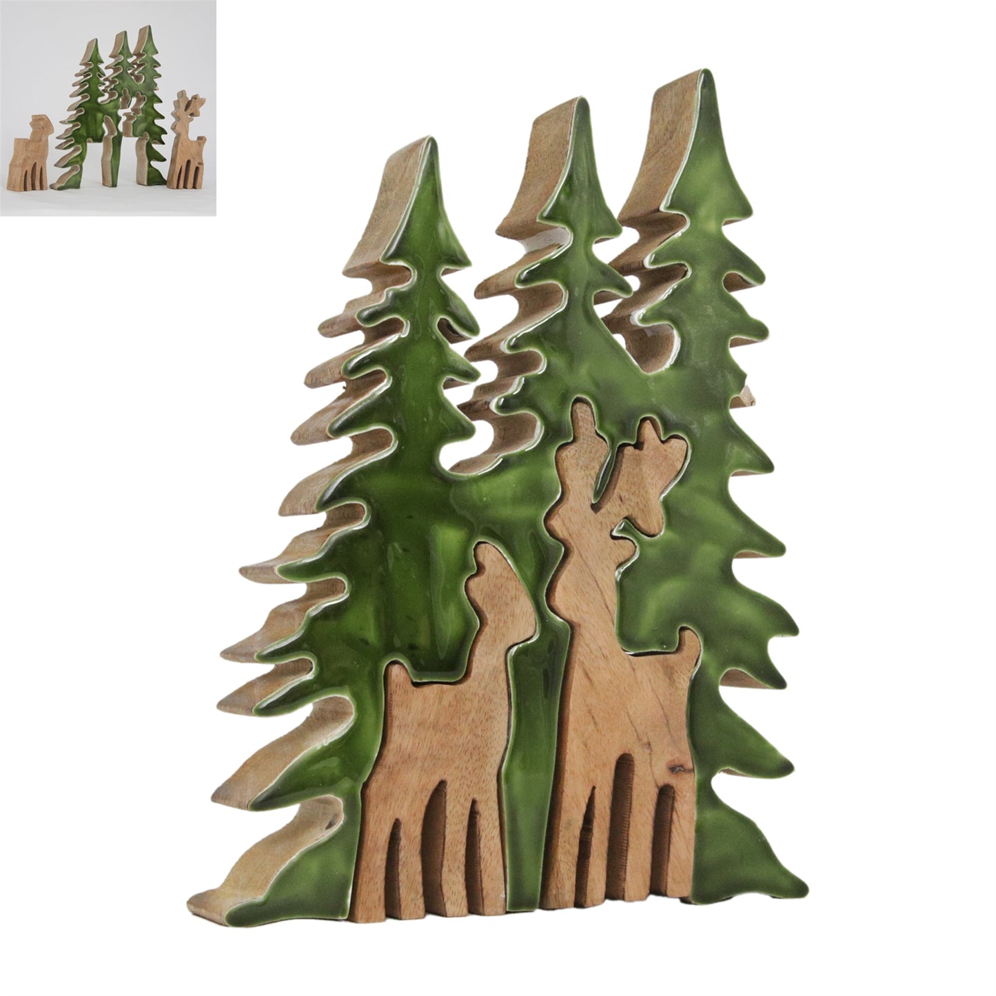 3 Tree Deer Puzzle Block