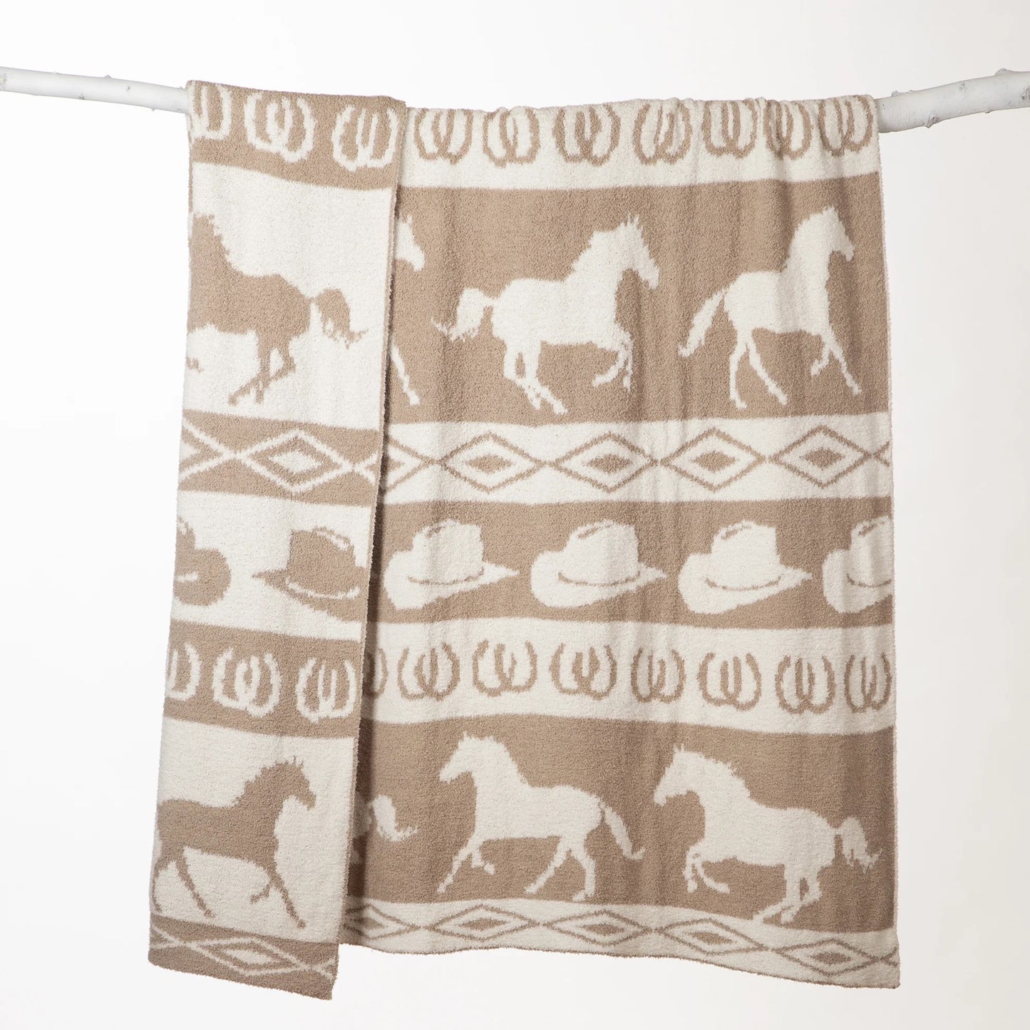 Tan Rodeo Stretchy Throw