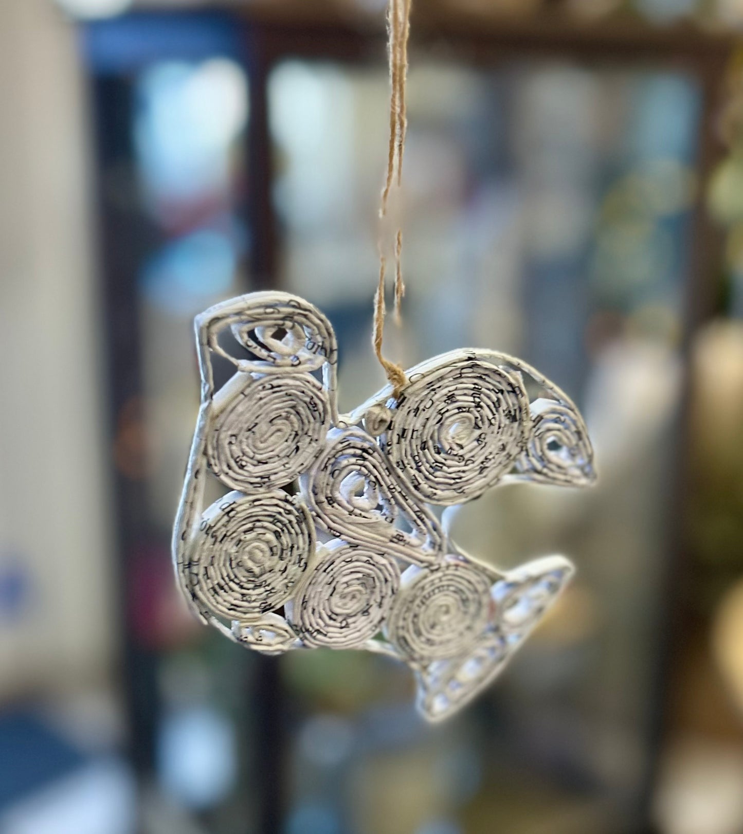 Orn Dove Heart Recycled Mag