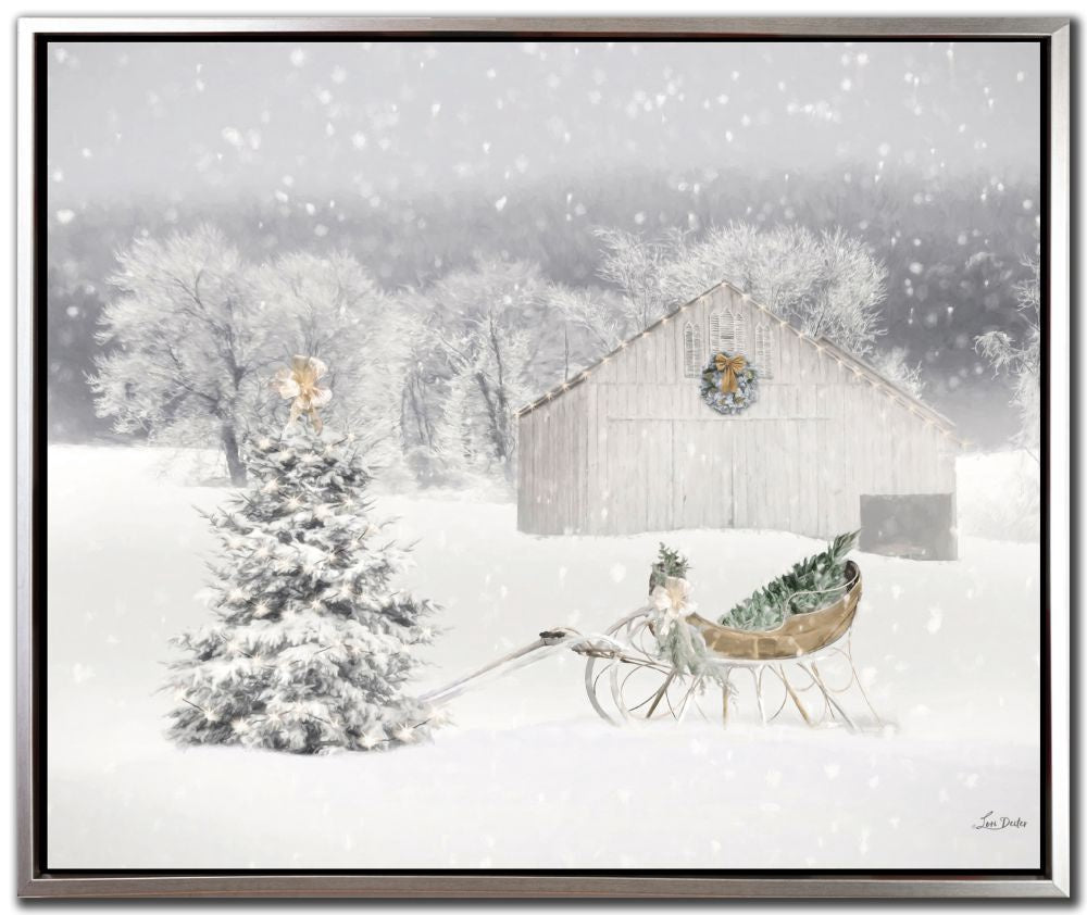 Snowy Gold Christmas 20x24