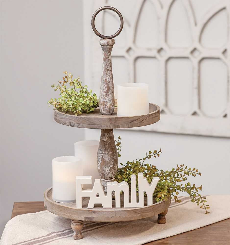 Weathered Two Tiered Tray