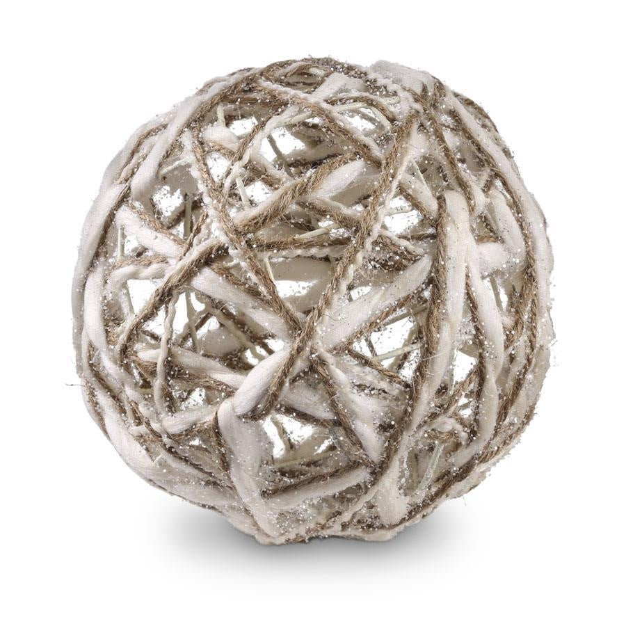 Cream & Tan Yarn Ball Orn