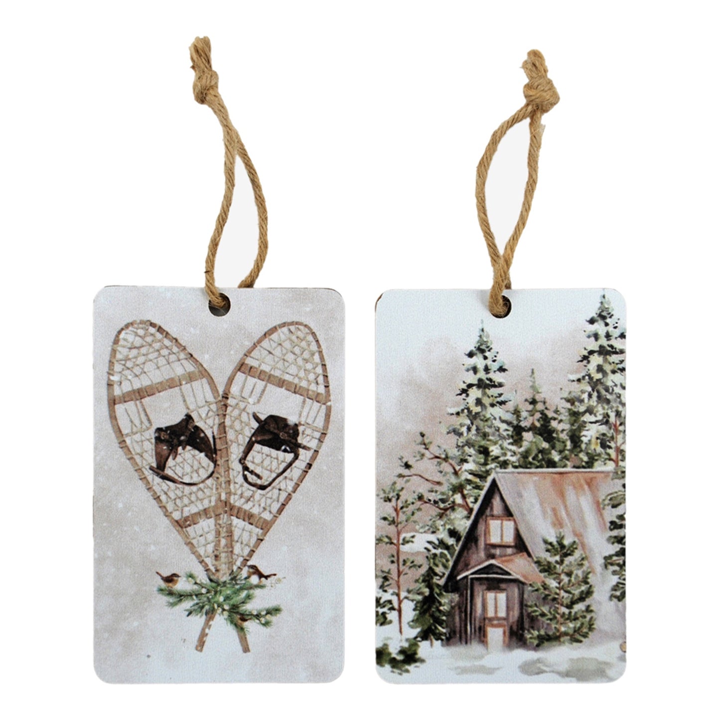 Rustic Cabin Tag Orn / Snowshoes