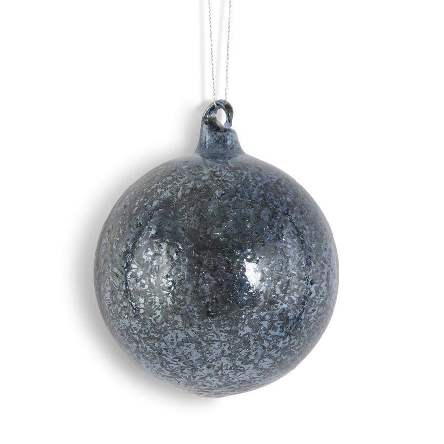 3.75" Dark Blue Mercury Glass Round Orn