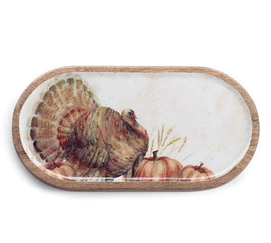 Tray Mango Wood Turkey