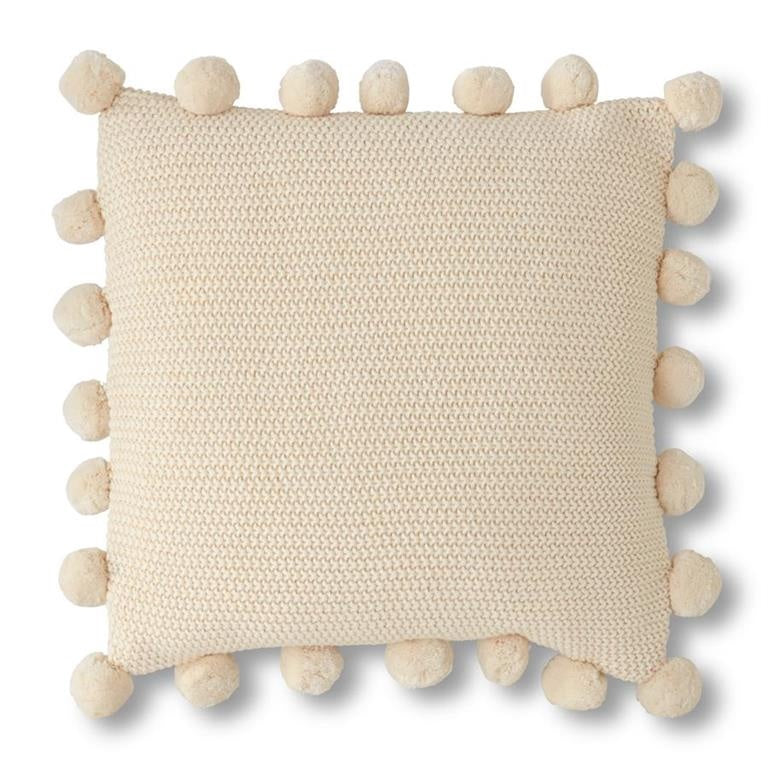 Cream Moss Stitch Knit Pillow 20"