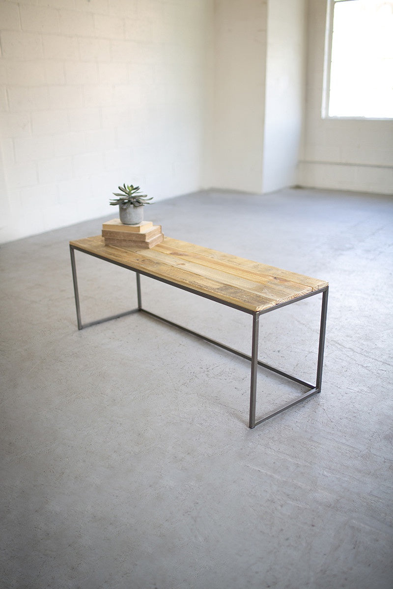 Iron/Recycled Wood Bench