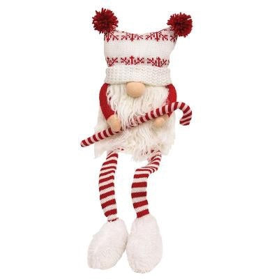 Candy Cane Dangle Leg Gnome 21"