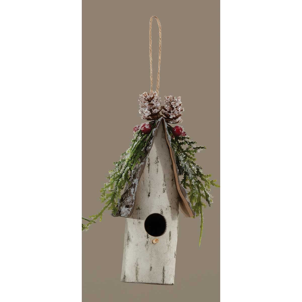 Orn Birch Bird House Tall 3x5.5