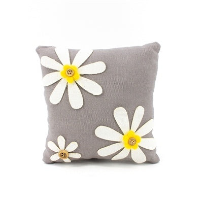 Gray Daisy Pillow