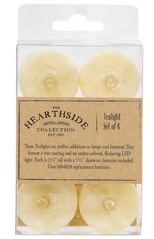 6 Pk Ivory LED Tealights HC