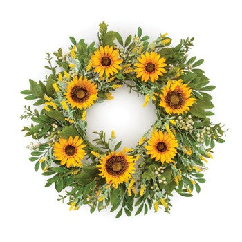 Mixed Sunflower Wreath 22”D