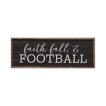 Faith Fall and Football Black 24x8