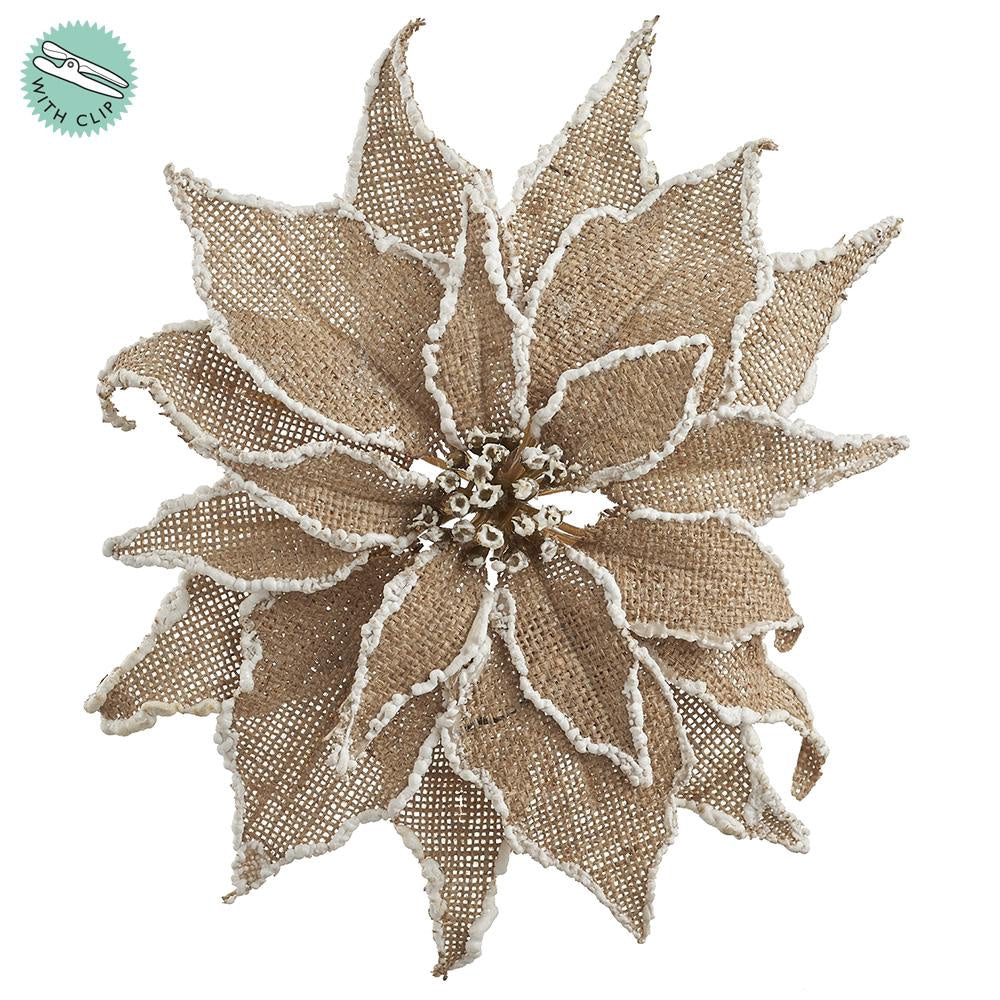 10"GL.POINSETTIA WITH CLIP BR