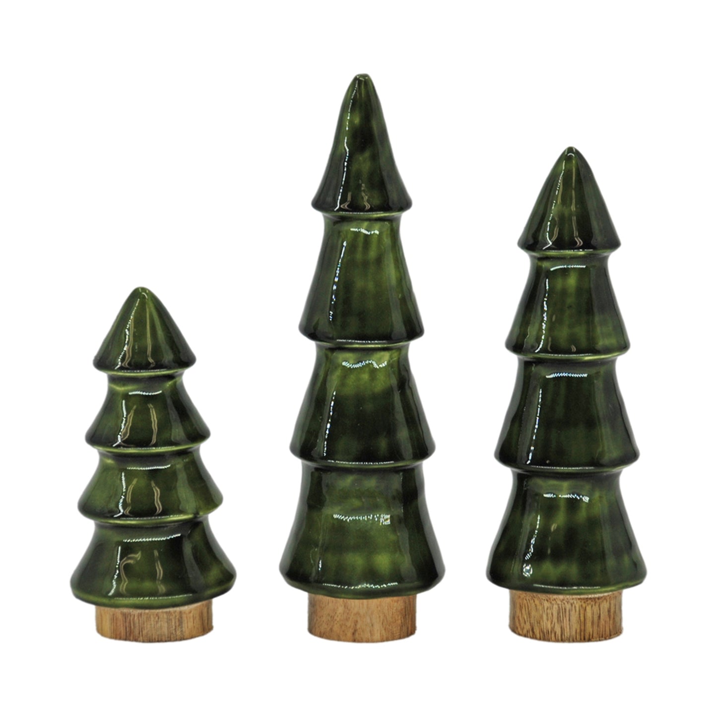 Wood Green Enamel Christmas Tree Med