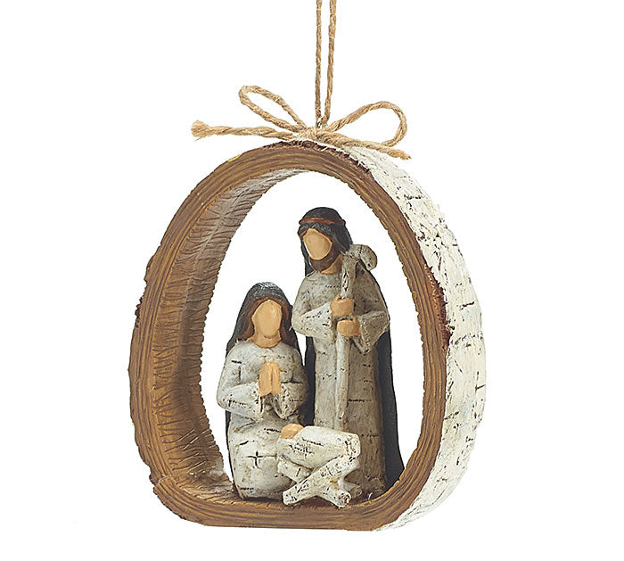 Orn Holy Family Inside Birch