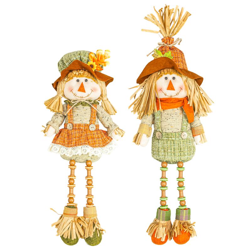 Harvest Homestead Scarecrows Button Leg - 2 asst