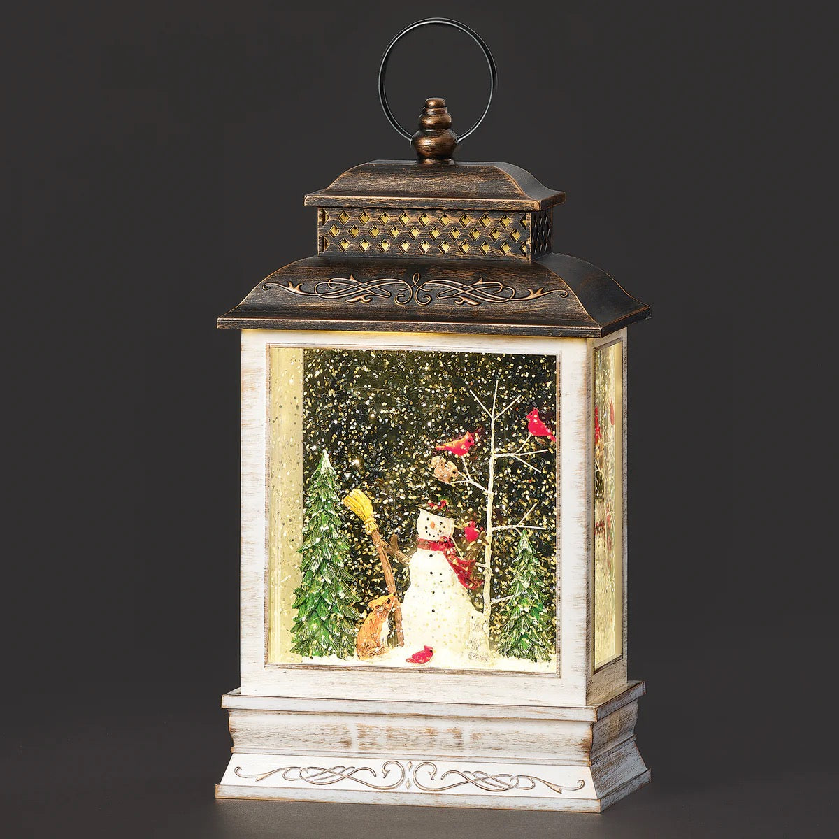 10.5" Lighted Swirl Snowman White