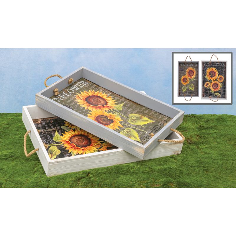 Vintage Sunflower Tray Lg