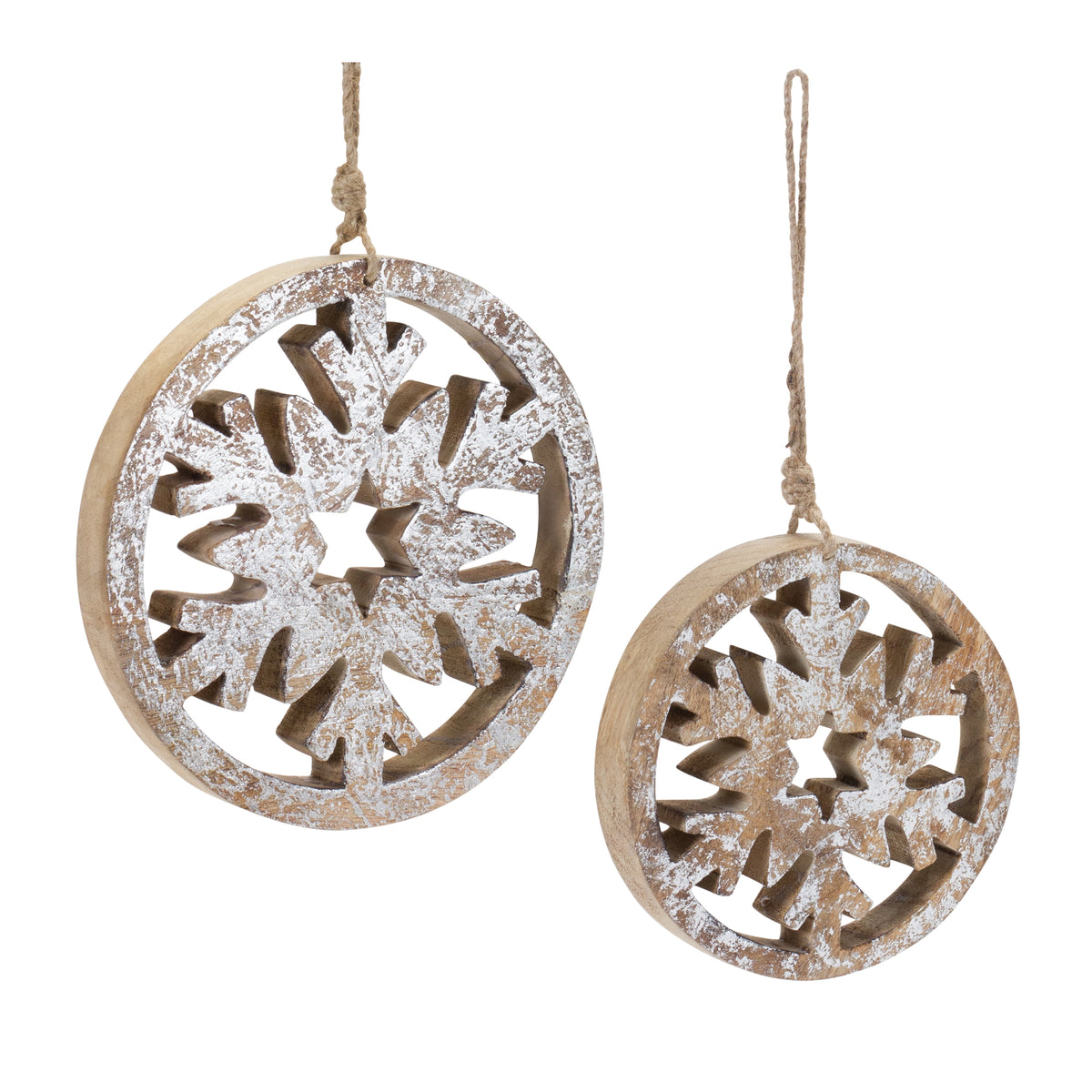 Snowflake Ornament 6"H Wood