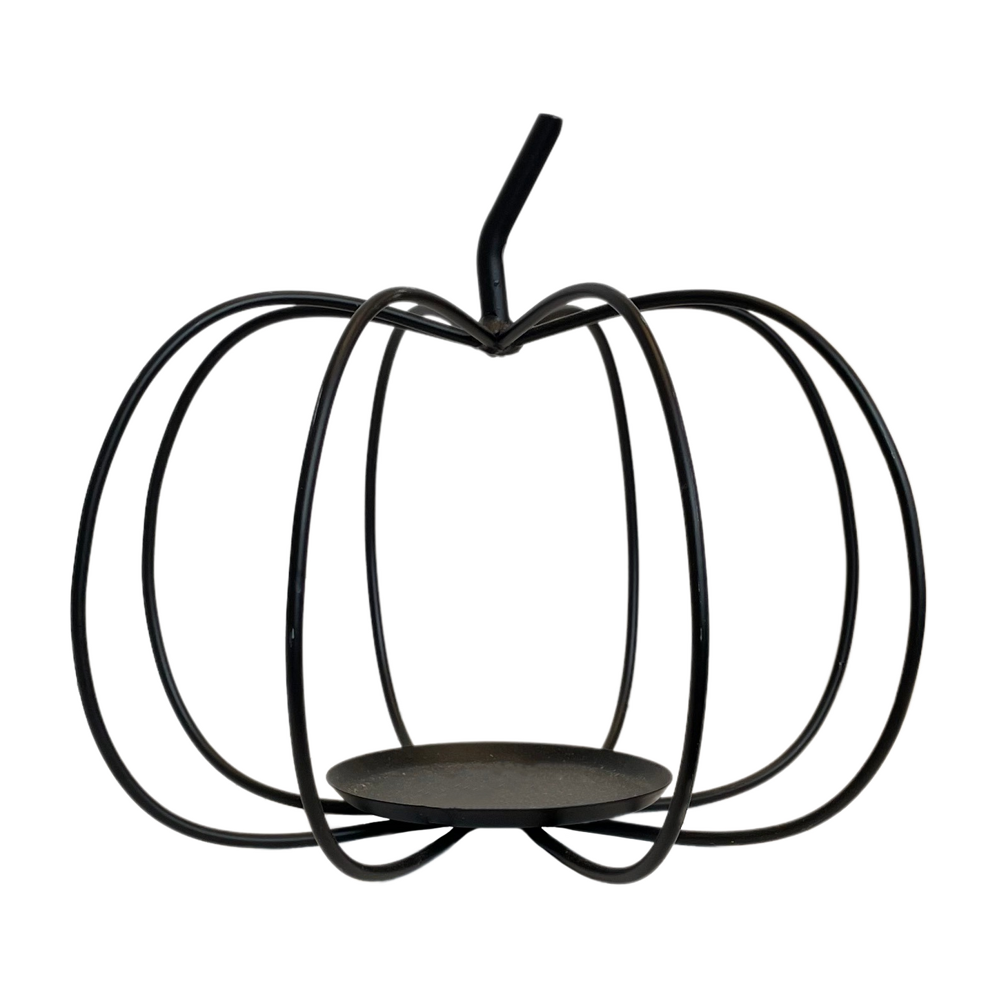 Large Metal Pumpkin with Candle Holder