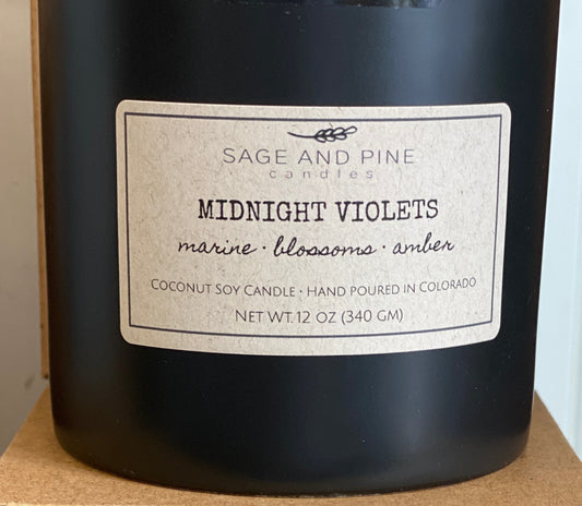Midnight Violets Black Jar Candle