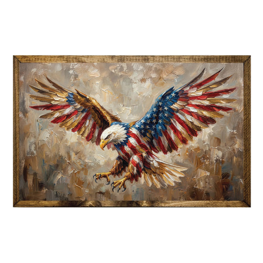 Bald Eagle US Flag 12x19