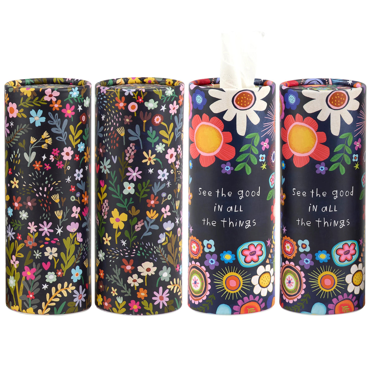 Tissue Box - Dark Floral