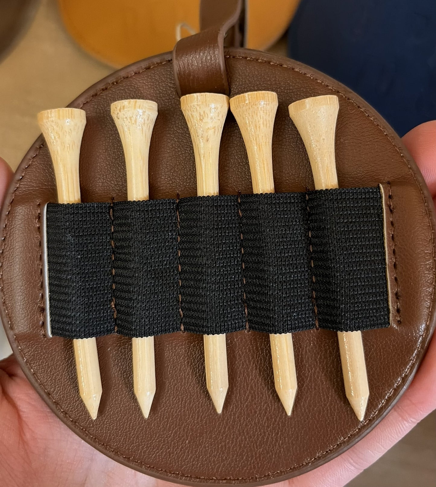 Golf Tee Bag Tags / Brown