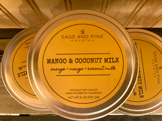Mango Coconut Tin Candle