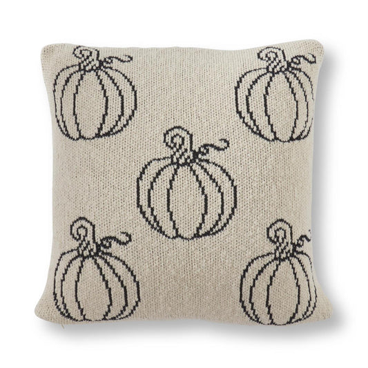 Cream Black Pumpkin Pillow