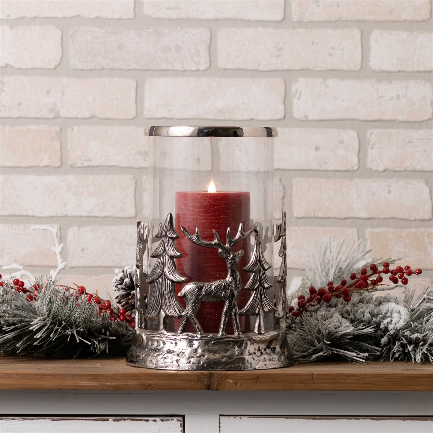 Deer Tree Candle Holder 11"H