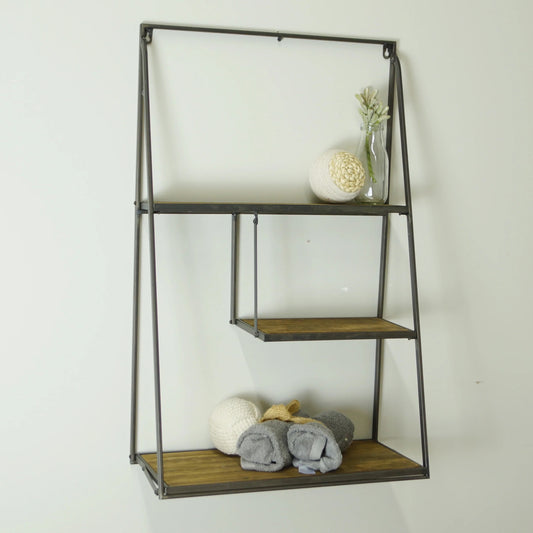 32" Metal Wood Shelf