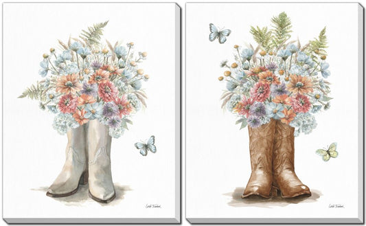 Floral Boots II - brown