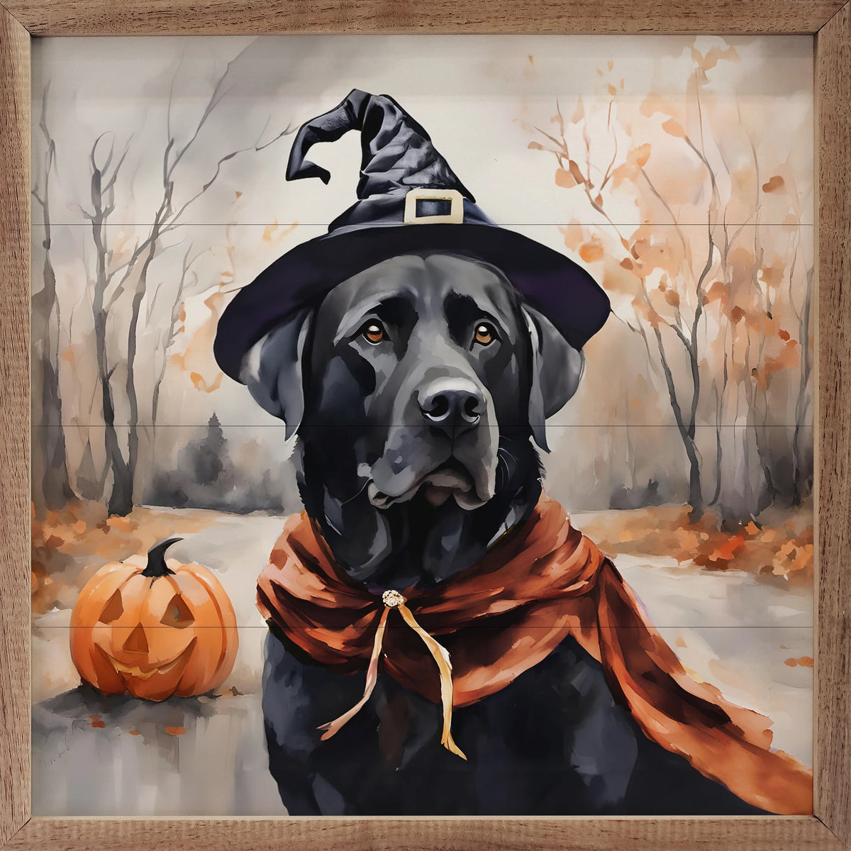 Halloween Black Lab 12x12