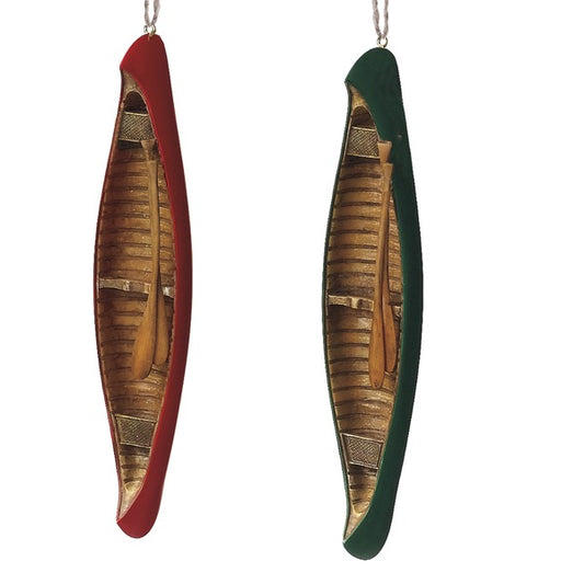 Canoe Ornament 2-Asst Resin