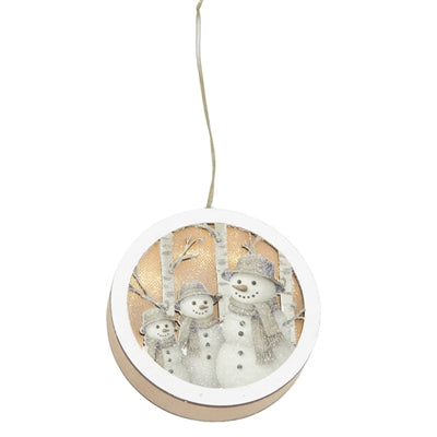 Birch Snowman Family Ornament