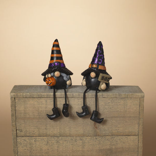 Halloween Gnome Shelf Sitter, 2 Asst, 4.3"H Resin