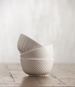 Stoneware Small Bowls Hobnail