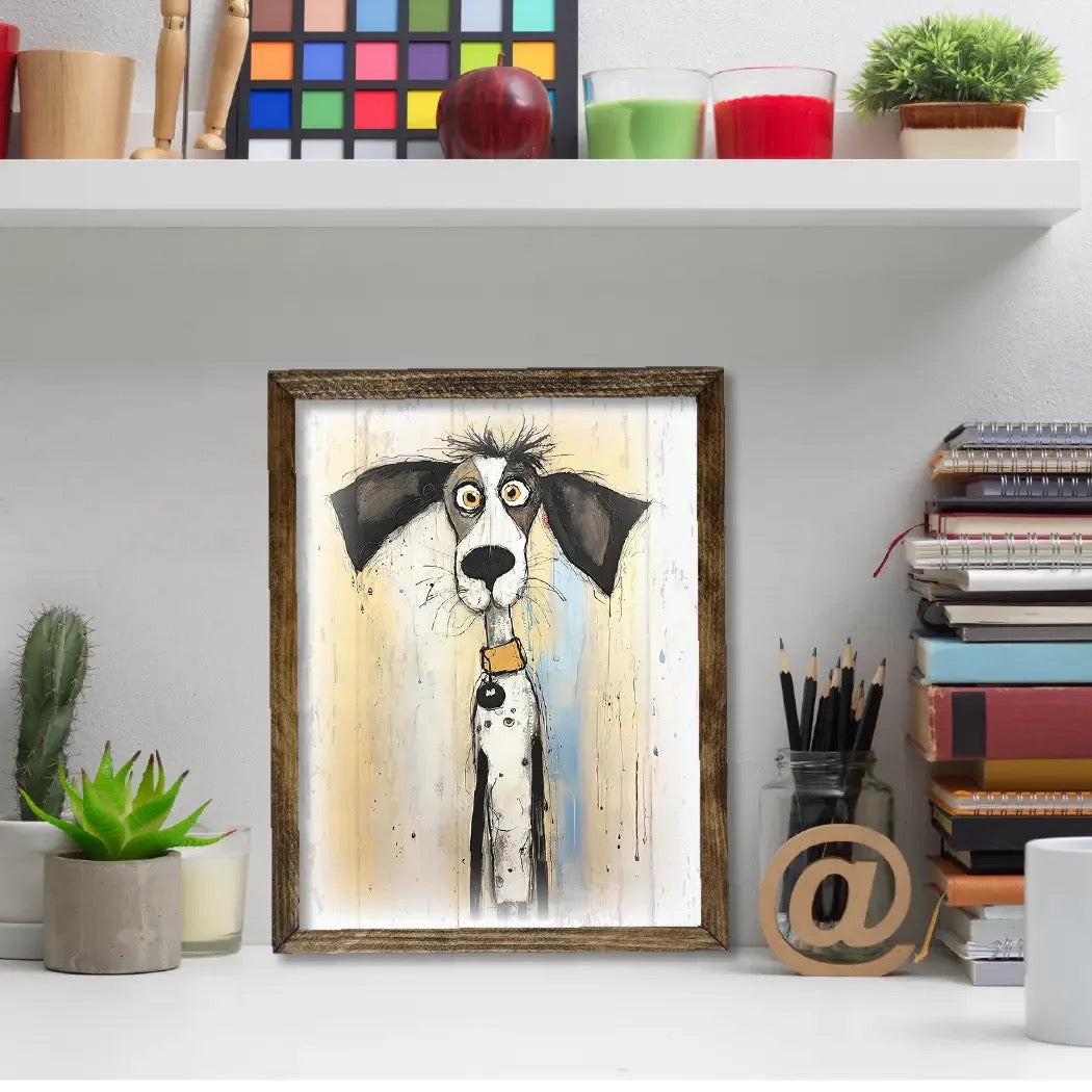 Framed Dog Artwork (5) 9x11