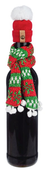 Wine Bottle Beanie & Scarves 6-Asst