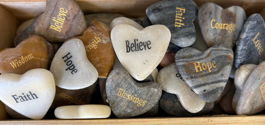 Inspirational Marble Heart Stones