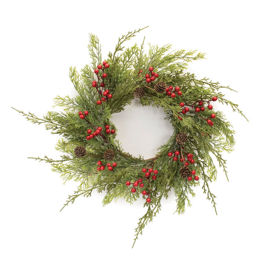 Pine and Berry Wreath 17.5"