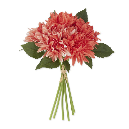 12" Orange Coral Real Touch Dahlia Bundle
