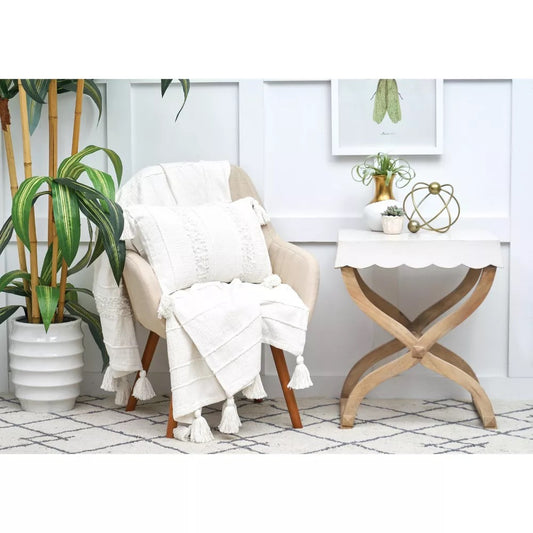 Barton White Throw