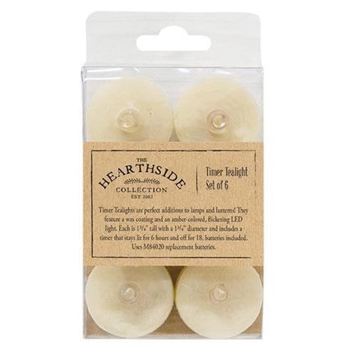 Ivory LED Tealights Pkg 6