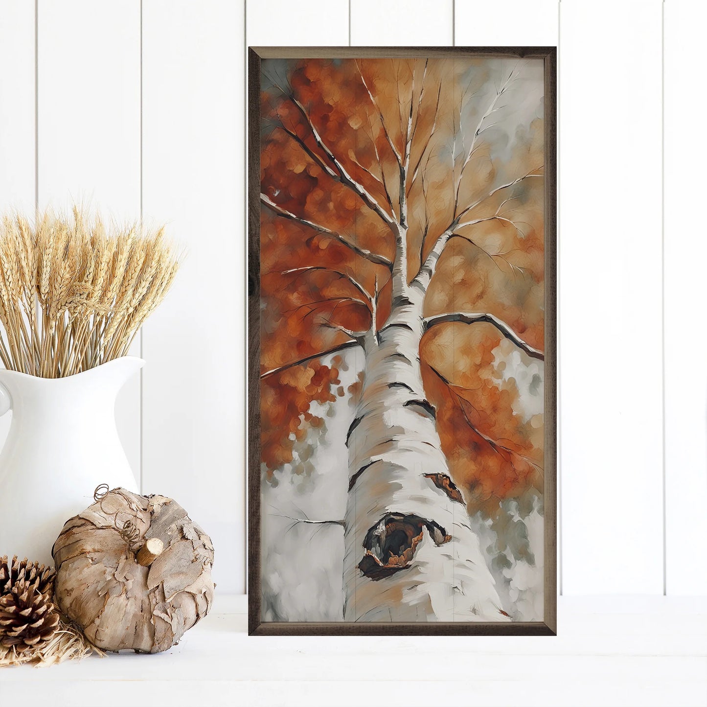 Tall Fall Birch Tree 12x24