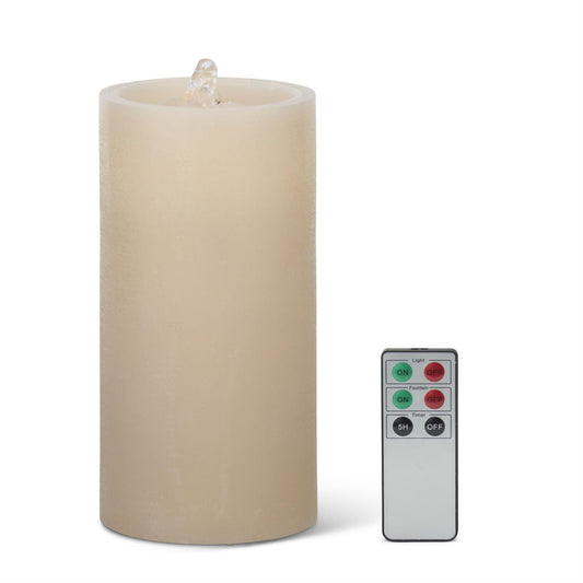 Beige LED Wax Pillar Candle